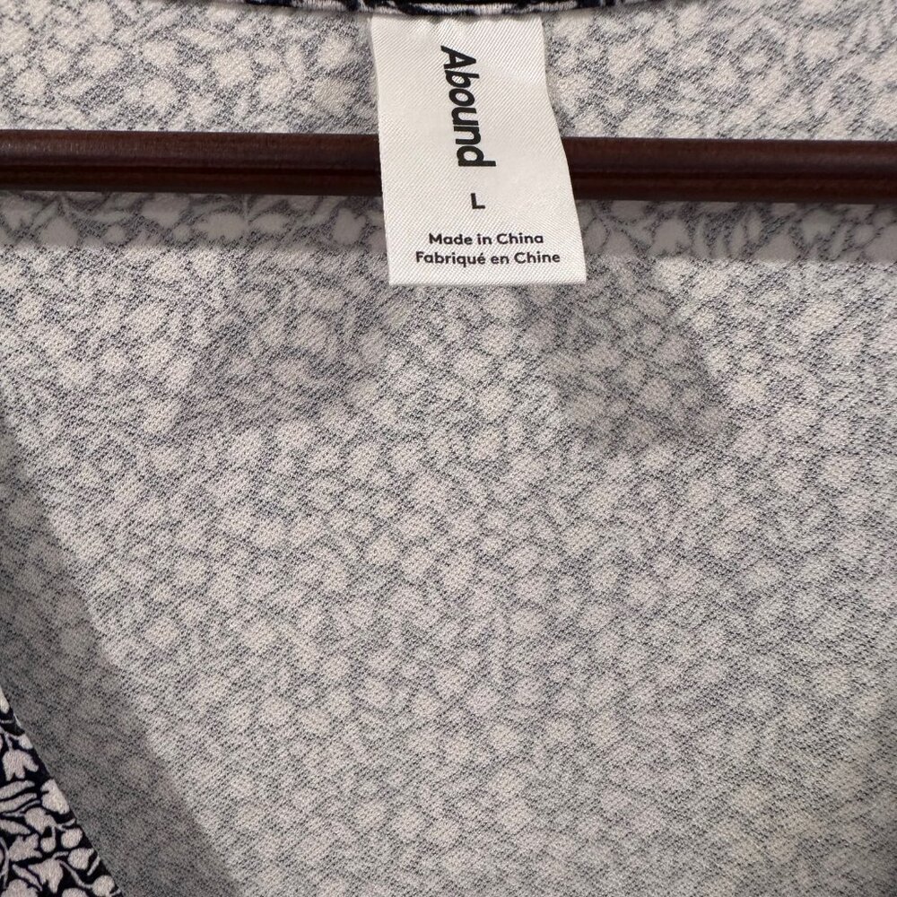 Abound Black & White Floral Skater Dress - Size Large - Picture 2 of 4